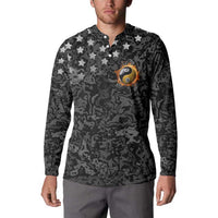 Personalized Yin Yang Billiards Button Sweatshirt 8 Ball and 9 Ball in Fiery Black Camo Pattern - Wonder Print Shop