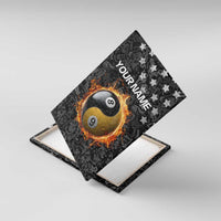 Personalized Yin Yang Billiards Canvas Wall Art 8 Ball and 9 Ball in Fiery Black Camo Pattern - Wonder Print Shop