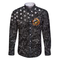 Personalized Yin Yang Billiards Family Matching Short Sleeve Bodycon Dress and Hawaiian Shirt 8 Ball and 9 Ball in Fiery Black Camo Pattern - Wonder Print Shop