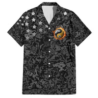 Personalized Yin Yang Billiards Hawaiian Shirt 8 Ball and 9 Ball in Fiery Black Camo Pattern - Wonder Print Shop