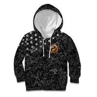 Personalized Yin Yang Billiards Kid Hoodie 8 Ball and 9 Ball in Fiery Black Camo Pattern - Wonder Print Shop