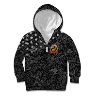 Personalized Yin Yang Billiards Kid Hoodie 8 Ball and 9 Ball in Fiery Black Camo Pattern - Wonder Print Shop