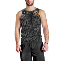 Personalized Yin Yang Billiards Men Tank Top 8 Ball and 9 Ball in Fiery Black Camo Pattern - Wonder Print Shop