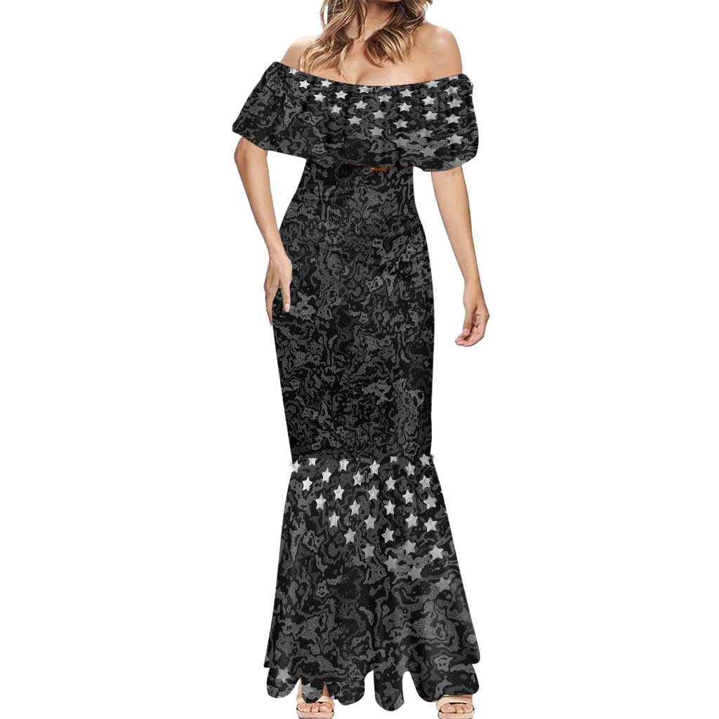 Personalized Yin Yang Billiards Mermaid Dress 8 Ball and 9 Ball in Fiery Black Camo Pattern - Wonder Print Shop