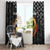 Personalized Yin Yang Billiards Window Curtain 8 Ball and 9 Ball in Fiery Black Camo Pattern - Wonder Print Shop
