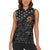 Personalized Yin Yang Billiards Women Sleeveless Polo Shirt 8 Ball and 9 Ball in Fiery Black Camo Pattern - Wonder Print Shop