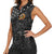 Personalized Yin Yang Billiards Women Sleeveless Polo Shirt 8 Ball and 9 Ball in Fiery Black Camo Pattern - Wonder Print Shop