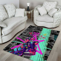 Punk Cheetah Graffiti Area Rug with Punk Not Dead Street Art and Neon Jungle Design - Wonder Print Shop