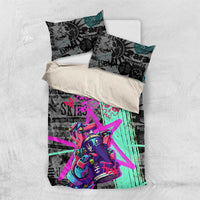 Punk Cheetah Graffiti Bedding Set with Punk Not Dead Street Art and Neon Jungle Design - Wonder Print Shop