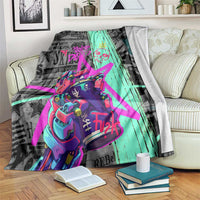 Punk Cheetah Graffiti Blanket with Punk Not Dead Street Art and Neon Jungle Design - Wonder Print Shop