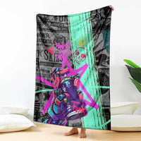 Punk Cheetah Graffiti Blanket with Punk Not Dead Street Art and Neon Jungle Design - Wonder Print Shop