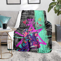 Punk Cheetah Graffiti Blanket with Punk Not Dead Street Art and Neon Jungle Design - Wonder Print Shop