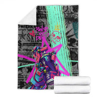 Punk Cheetah Graffiti Blanket with Punk Not Dead Street Art and Neon Jungle Design - Wonder Print Shop