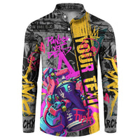 Punk Cheetah Graffiti Button Sweatshirt with Punk Not Dead Street Art and Neon Jungle Design - Wonder Print Shop