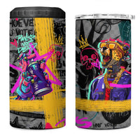 Punk Cheetah Graffiti 4 in 1 Can Cooler Tumbler with Punk Not Dead Street Art and Neon Jungle Design - Wonder Print Shop