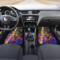 Punk Cheetah Graffiti Car Mats with Punk Not Dead Street Art and Neon Jungle Design - Wonder Print Shop