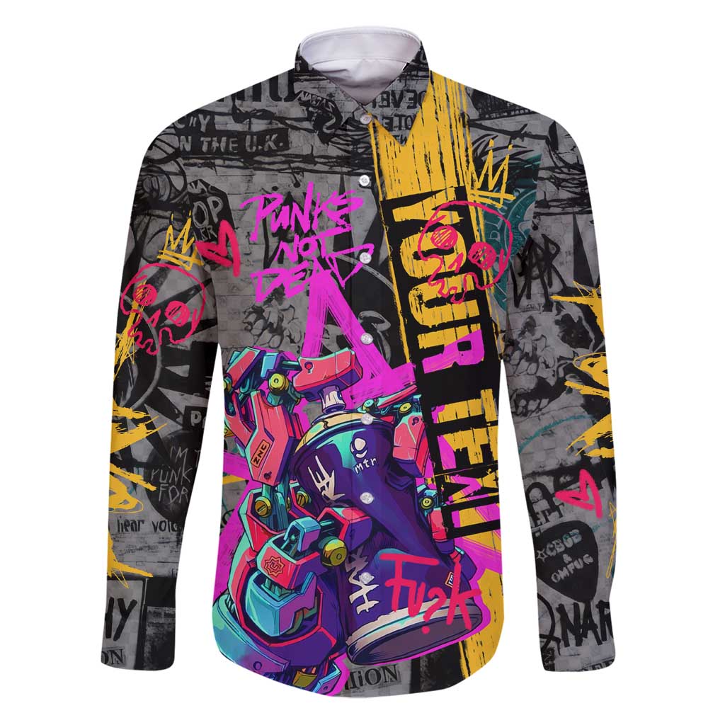 Punk Cheetah Graffiti Family Matching Puletasi and Hawaiian Shirt with Punk Not Dead Street Art and Neon Jungle Design - Wonder Print Shop