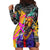 Punk Cheetah Graffiti Hoodie Dress with Punk Not Dead Street Art and Neon Jungle Design - Wonder Print Shop