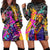 Punk Cheetah Graffiti Hoodie Dress with Punk Not Dead Street Art and Neon Jungle Design - Wonder Print Shop
