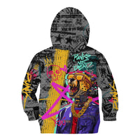 Punk Cheetah Graffiti Kid Hoodie with Punk Not Dead Street Art and Neon Jungle Design - Wonder Print Shop