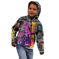 Punk Cheetah Graffiti Kid Hoodie with Punk Not Dead Street Art and Neon Jungle Design - Wonder Print Shop