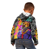 Punk Cheetah Graffiti Kid Hoodie with Punk Not Dead Street Art and Neon Jungle Design - Wonder Print Shop