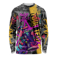 Punk Cheetah Graffiti Long Sleeve Shirt with Punk Not Dead Street Art and Neon Jungle Design - Wonder Print Shop