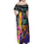 Punk Cheetah Graffiti Off Shoulder Maxi Dress with Punk Not Dead Street Art and Neon Jungle Design - Wonder Print Shop