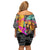 Punk Cheetah Graffiti Off Shoulder Short Dress with Punk Not Dead Street Art and Neon Jungle Design - Wonder Print Shop
