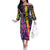 Punk Cheetah Graffiti Off The Shoulder Long Sleeve Dress with Punk Not Dead Street Art and Neon Jungle Design - Wonder Print Shop