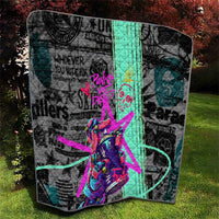 Punk Cheetah Graffiti Quilt with Punk Not Dead Street Art and Neon Jungle Design - Wonder Print Shop