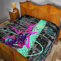Punk Cheetah Graffiti Quilt with Punk Not Dead Street Art and Neon Jungle Design - Wonder Print Shop