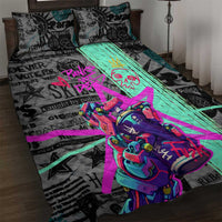 Punk Cheetah Graffiti Quilt Bed Set with Punk Not Dead Street Art and Neon Jungle Design - Wonder Print Shop