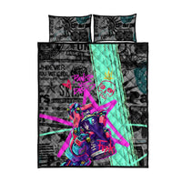 Punk Cheetah Graffiti Quilt Bed Set with Punk Not Dead Street Art and Neon Jungle Design - Wonder Print Shop