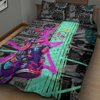 Punk Cheetah Graffiti Quilt Bed Set with Punk Not Dead Street Art and Neon Jungle Design - Wonder Print Shop