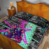 Punk Cheetah Graffiti Quilt Bed Set with Punk Not Dead Street Art and Neon Jungle Design - Wonder Print Shop