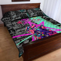 Punk Cheetah Graffiti Quilt Bed Set with Punk Not Dead Street Art and Neon Jungle Design - Wonder Print Shop