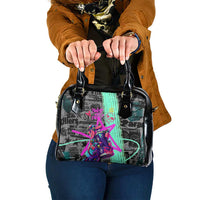 Punk Cheetah Graffiti Shoulder Handbag with Punk Not Dead Street Art and Neon Jungle Design - Wonder Print Shop