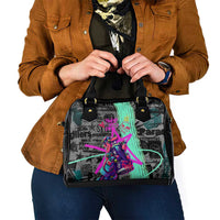 Punk Cheetah Graffiti Shoulder Handbag with Punk Not Dead Street Art and Neon Jungle Design - Wonder Print Shop