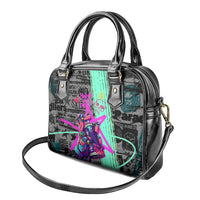 Punk Cheetah Graffiti Shoulder Handbag with Punk Not Dead Street Art and Neon Jungle Design - Wonder Print Shop