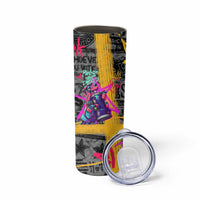 Punk Cheetah Graffiti Skinny Tumbler with Punk Not Dead Street Art and Neon Jungle Design - Wonder Print Shop