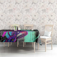 Punk Cheetah Graffiti Tablecloth with Punk Not Dead Street Art and Neon Jungle Design - Wonder Print Shop