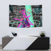 Punk Cheetah Graffiti Tapestry with Punk Not Dead Street Art and Neon Jungle Design - Wonder Print Shop