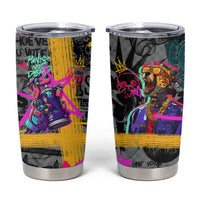 Punk Cheetah Graffiti Tumbler Cup with Punk Not Dead Street Art and Neon Jungle Design - Wonder Print Shop
