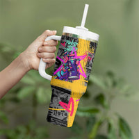 Punk Cheetah Graffiti Tumbler With Handle with Punk Not Dead Street Art and Neon Jungle Design - Wonder Print Shop