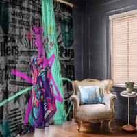 Punk Cheetah Graffiti Window Curtain with Punk Not Dead Street Art and Neon Jungle Design - Wonder Print Shop