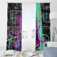 Punk Cheetah Graffiti Window Curtain with Punk Not Dead Street Art and Neon Jungle Design - Wonder Print Shop