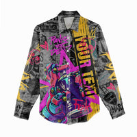 Punk Cheetah Graffiti Women Casual Shirt with Punk Not Dead Street Art and Neon Jungle Design - Wonder Print Shop