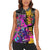 Punk Cheetah Graffiti Women Sleeveless Polo Shirt with Punk Not Dead Street Art and Neon Jungle Design - Wonder Print Shop