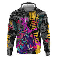 Punk Cheetah Graffiti Zip Hoodie with Punk Not Dead Street Art and Neon Jungle Design - Wonder Print Shop